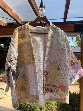 Sissel Edelbo Embroidered Kimono Sashiko Patchwork Jacket Tallulah O/S